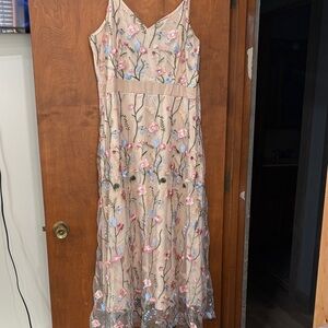 Embroidered Floral Maxi Dress